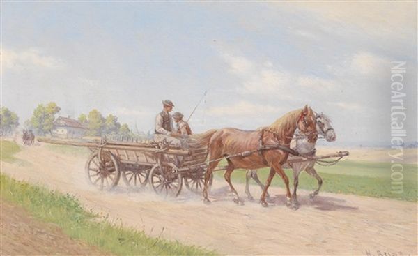 Szene Aus Der Puszta Oil Painting by Hermann Reisz