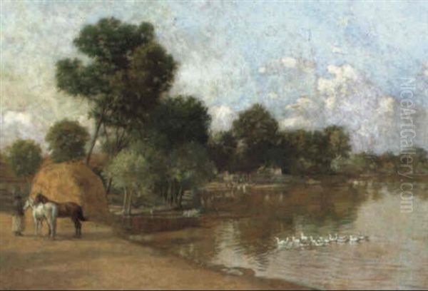 Idyllische Landschaft by Hermann Reisz