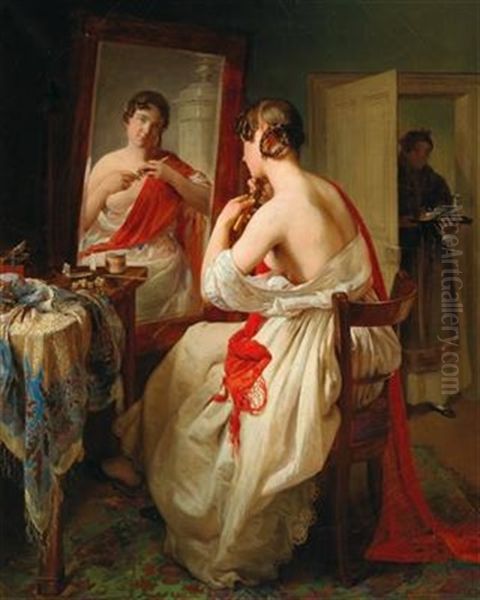 The Toilet Oil Painting by Johann Baptist Reiter