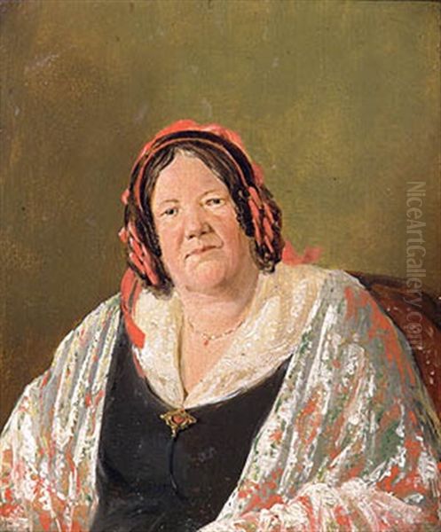 Elise Pfeiffer Oil Painting by Johann Baptist Reiter