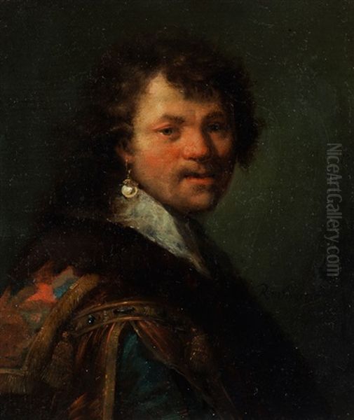 Jugendliches Selbstbildnis Rembrandts Oil Painting by  Rembrandt van Rijn