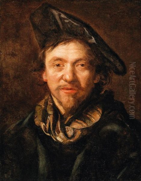 Portrait Of A Man In A Beret Oil Painting by  Rembrandt van Rijn