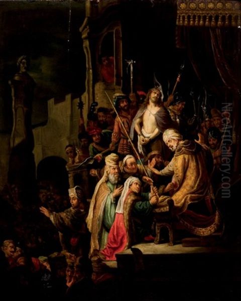 Jesus Ante Pilatos Oil Painting by  Rembrandt van Rijn