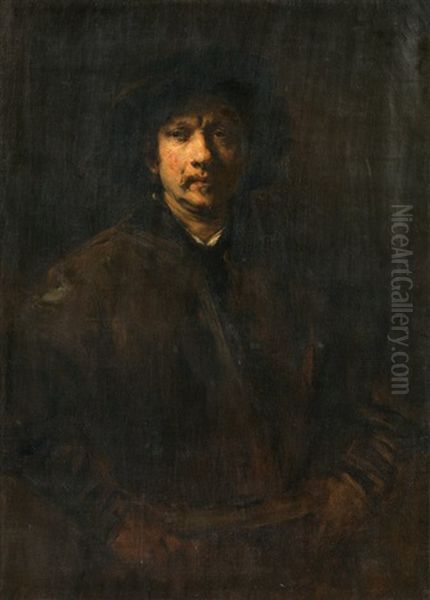 Selbstbildnis Oil Painting by  Rembrandt van Rijn