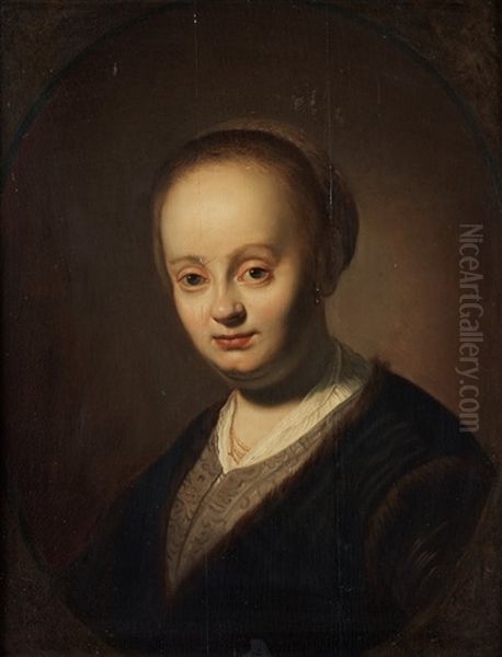 Lady With A Fur Collar Oil Painting by  Rembrandt van Rijn