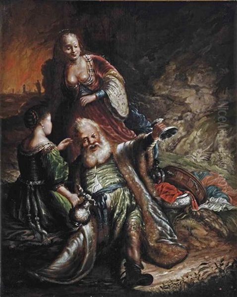 Loth And His Daughters Oil Painting by  Rembrandt van Rijn