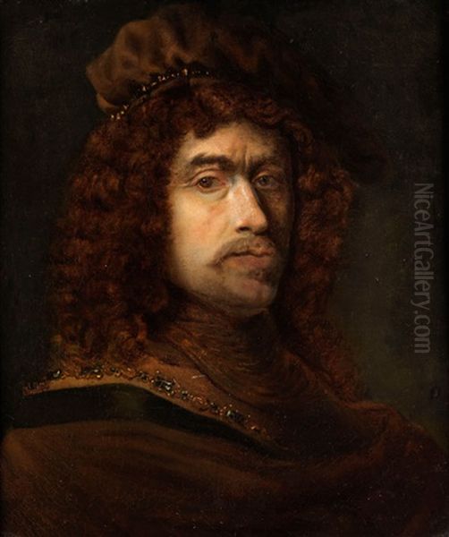 Bildnis Eines Mannes Mit Barett Oil Painting by  Rembrandt van Rijn