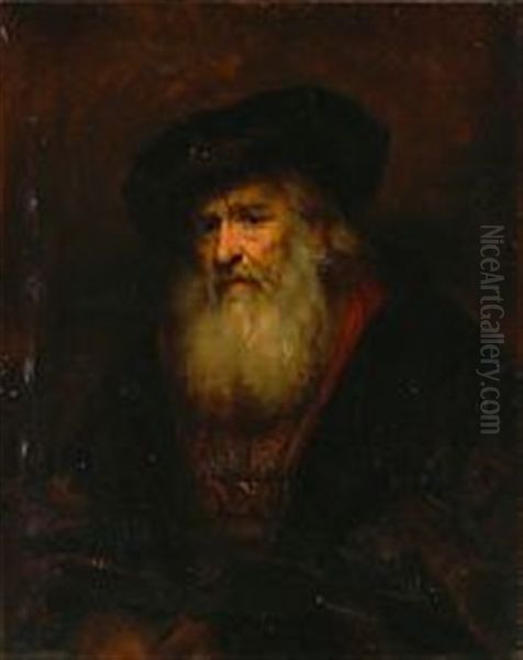 Portrait Of A Bearded Old Man Oil Painting by  Rembrandt van Rijn