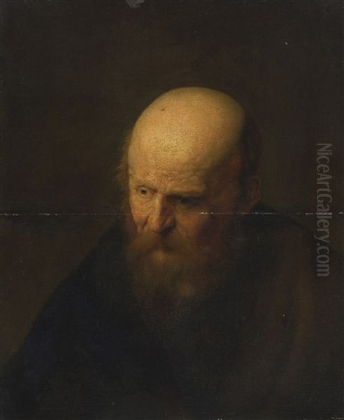 Head Of An Old Man Oil Painting by  Rembrandt van Rijn