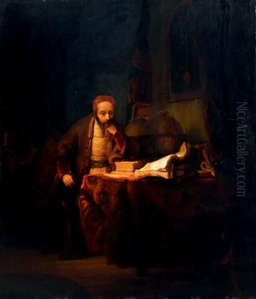 Le Geographe Dans Son Etude Oil Painting by  Rembrandt van Rijn