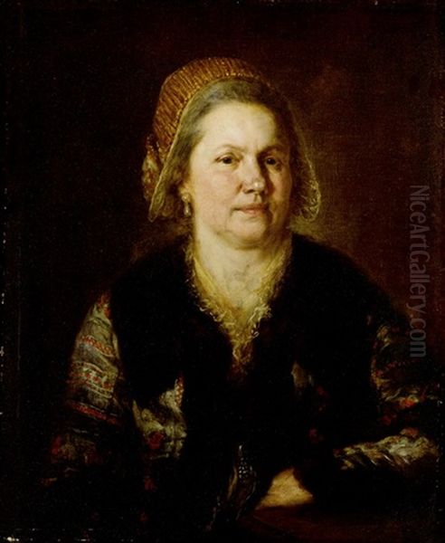 Portrait Einer Frau Mit Goldhaube Oil Painting by  Rembrandt van Rijn