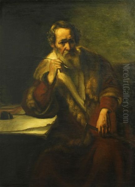 A Portrait Of A Scholar Oil Painting by  Rembrandt van Rijn