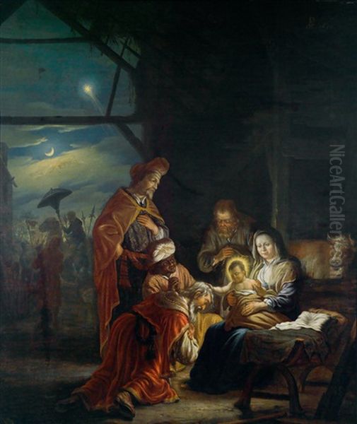 Anbetung Der Konige Oil Painting by  Rembrandt van Rijn