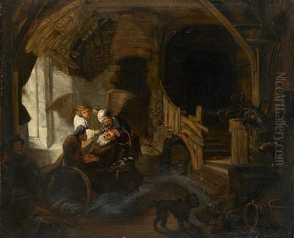 Tobie Guerissant Son Pere De La Cecite Oil Painting by  Rembrandt van Rijn