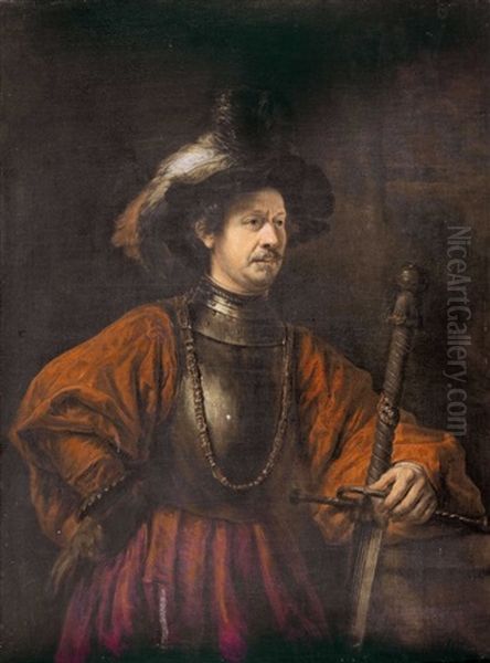 Bildnis Eines Adligen Mit Schwert Oil Painting by  Rembrandt van Rijn