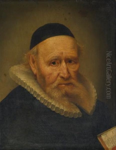 Portrait Of A Cleric Oil Painting by  Rembrandt van Rijn