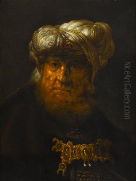 Portrait Of King Uzziah Oil Painting by  Rembrandt van Rijn