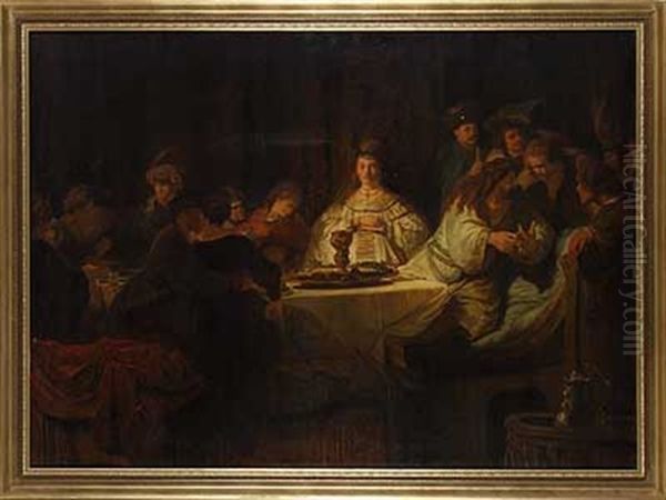 Samson Bei Der Hochzeit (painted By Rob. Hausler) Oil Painting by  Rembrandt van Rijn