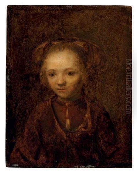 Portrait Of A Girl Oil Painting by  Rembrandt van Rijn