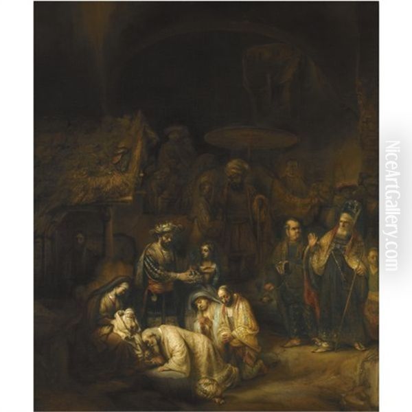 The Adoration Of The Magi Oil Painting by  Rembrandt van Rijn