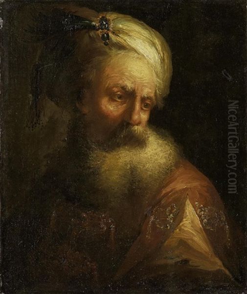 Kopf Eines Bartigen Propheten (study) Oil Painting by  Rembrandt van Rijn