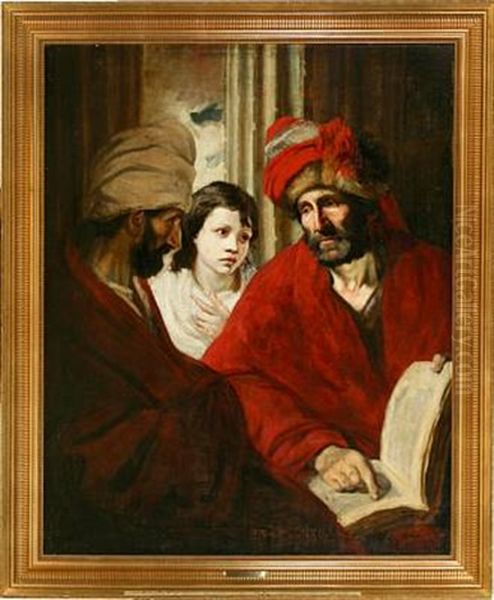 The 12-year-old Jesus In The Temple Oil Painting by  Rembrandt van Rijn