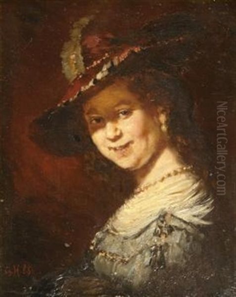 Brustportrat Der Saskia Oil Painting by  Rembrandt van Rijn