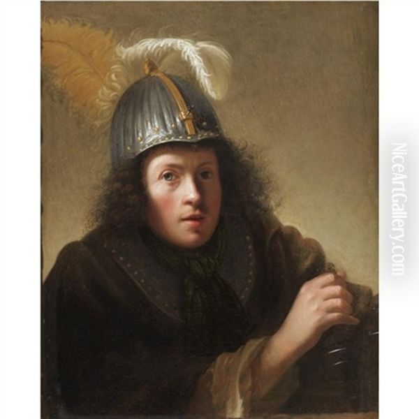 Portrait Of A Young Man, Dressed As A Soldier Oil Painting by  Rembrandt van Rijn