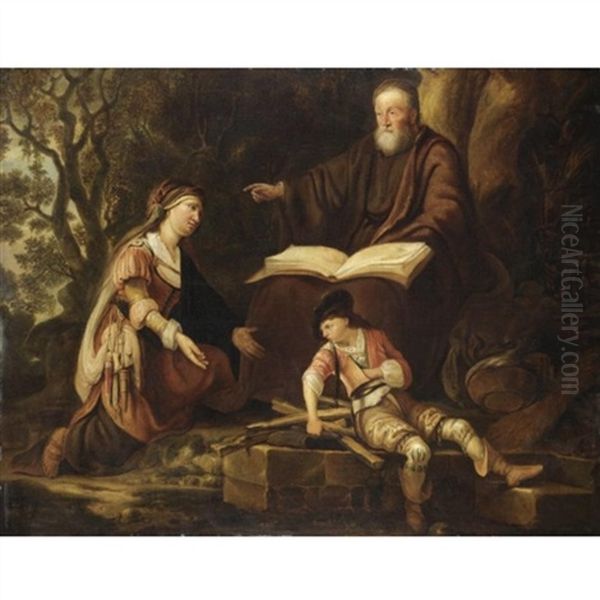 La Famiglia Di Abramo Oil Painting by  Rembrandt van Rijn