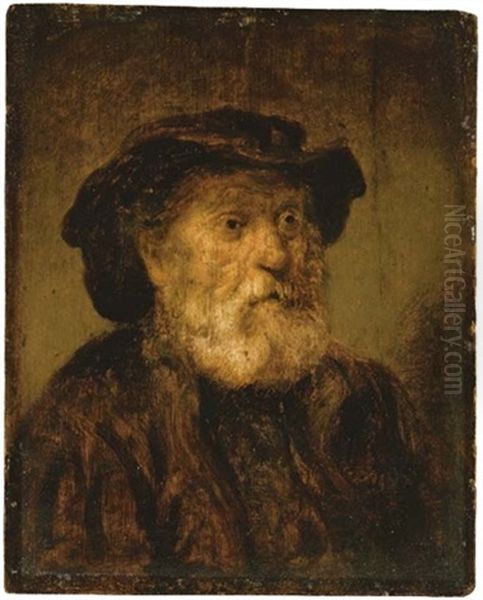 An Old Man In A Hat Oil Painting by  Rembrandt van Rijn