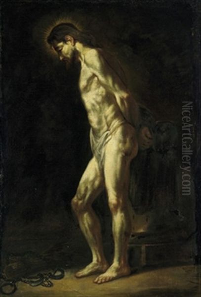 Christus An Der Geiselsaule Oil Painting by  Rembrandt van Rijn