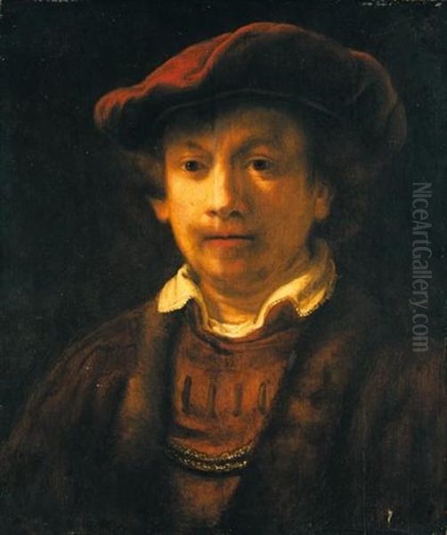 Ritratto Di Rembrandt Con Berretto E Catena D'oro Oil Painting by  Rembrandt van Rijn