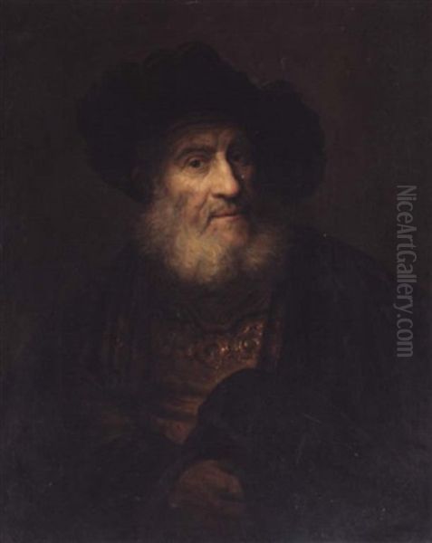 Portrait Of An Elderly Gentleman In Oriental Dress by  Rembrandt van Rijn