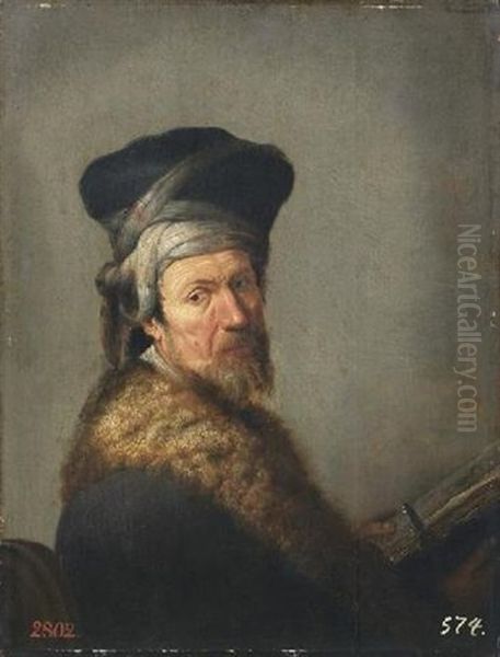 Gelehrter Mit Buch Oil Painting by  Rembrandt van Rijn