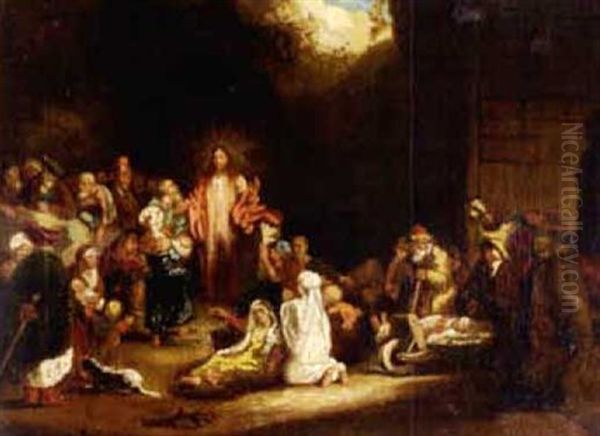 Christ Healing The Sick Oil Painting by  Rembrandt van Rijn