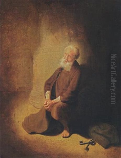 St. Peter Repentant Oil Painting by  Rembrandt van Rijn