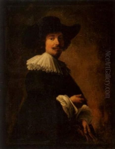 Portrait Of Man In Hat Oil Painting by  Rembrandt van Rijn