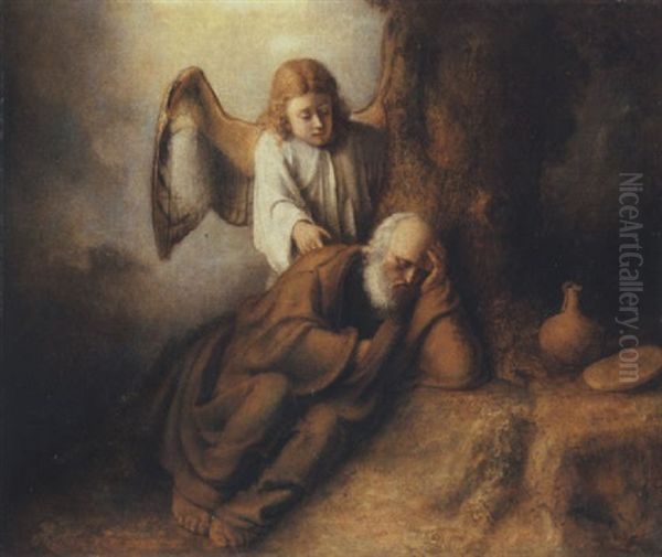 Elijah Visited By An Angel Oil Painting by  Rembrandt van Rijn