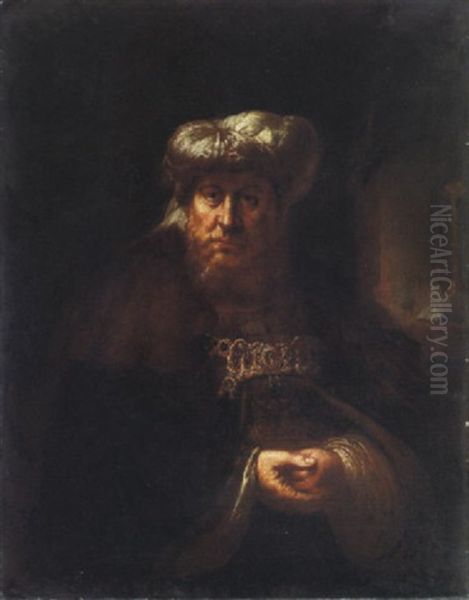 Ein Rabinner, Meisterliche, Zeitgenossische Wiederholung Oil Painting by  Rembrandt van Rijn