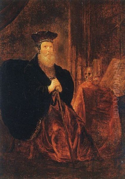 An Oriental Scholar In An Interior Oil Painting by  Rembrandt van Rijn