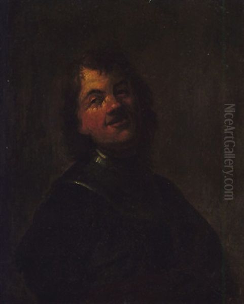 A Portrait Of The Artist Laughing Oil Painting by  Rembrandt van Rijn