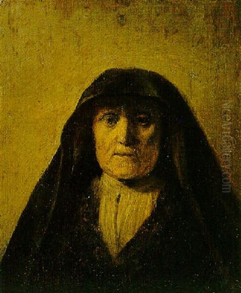 Portrait Head Of An Old Woman, Called Rembrandt's Mother Oil Painting by  Rembrandt van Rijn