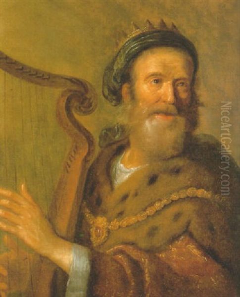 King David Oil Painting by  Rembrandt van Rijn