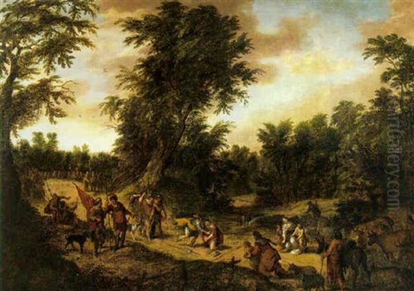 The Meeting Of Jacob And Esau Oil Painting by  Rembrandt van Rijn