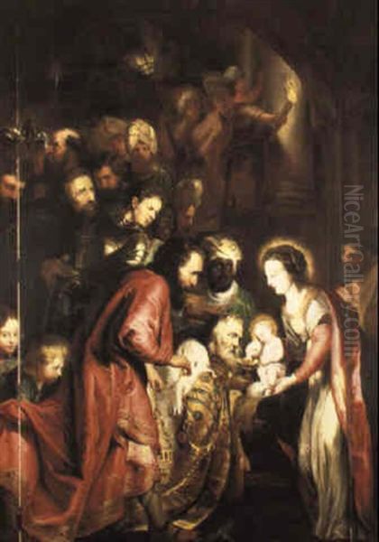 La Adoracion De Los Magos Oil Painting by  Rembrandt van Rijn