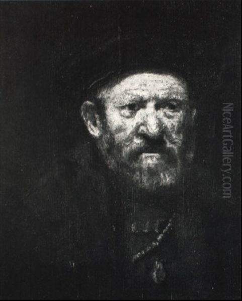 B,rtiger Mann Mit Barett Oil Painting by  Rembrandt van Rijn