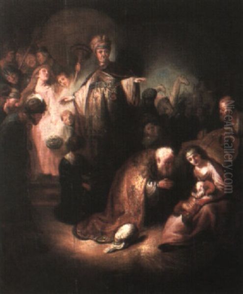 The Adoration Of The Magi Oil Painting by  Rembrandt van Rijn