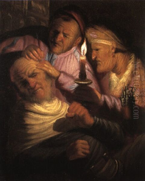 The Sense Of Touch: The Stone Operation Oil Painting by  Rembrandt van Rijn