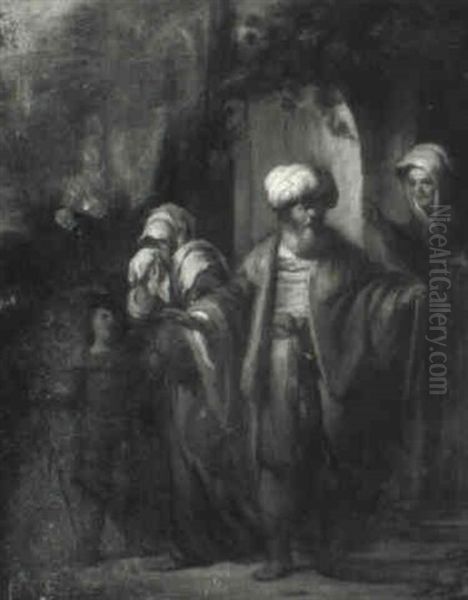 The Banishment Of Hagar And Ishmael by  Rembrandt van Rijn