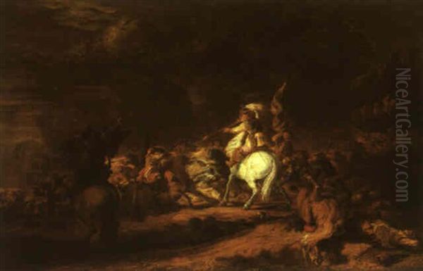 Cavalry Skirmish Oil Painting by  Rembrandt van Rijn